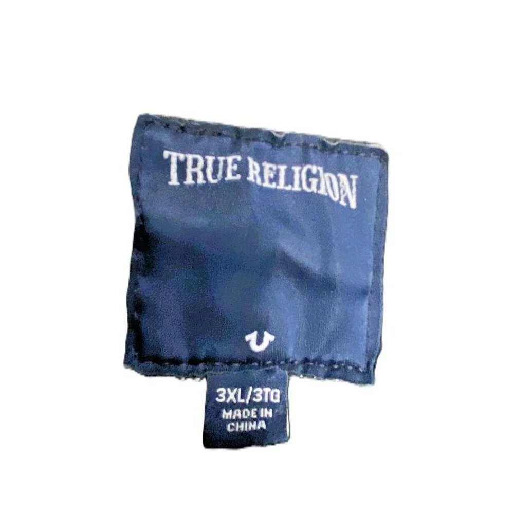 True Religion Black Big T Stitch Sweatpants Joggers Mens 3XL